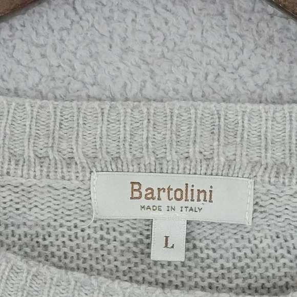 Bartolini Made In Italy Light Gray Cashmere Blend Crop Sweater Women's L 7CT - Picture 4 of 7